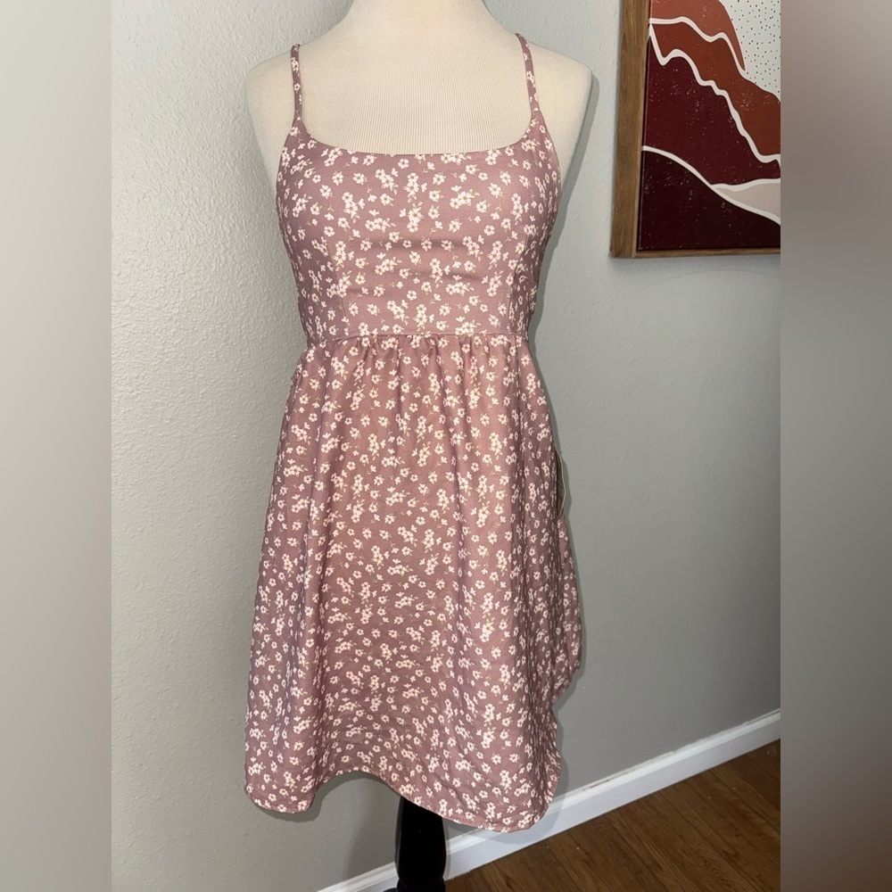 ALTAR’D STATE BROWN FLORAL MINI DRESS SIZE XSMALL